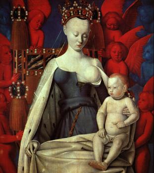 Jean Fouquet : Virgin and Child Surrounded by Angels